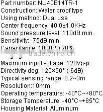 High quality waterproof ultrasonic sensor NU40B14TR-1