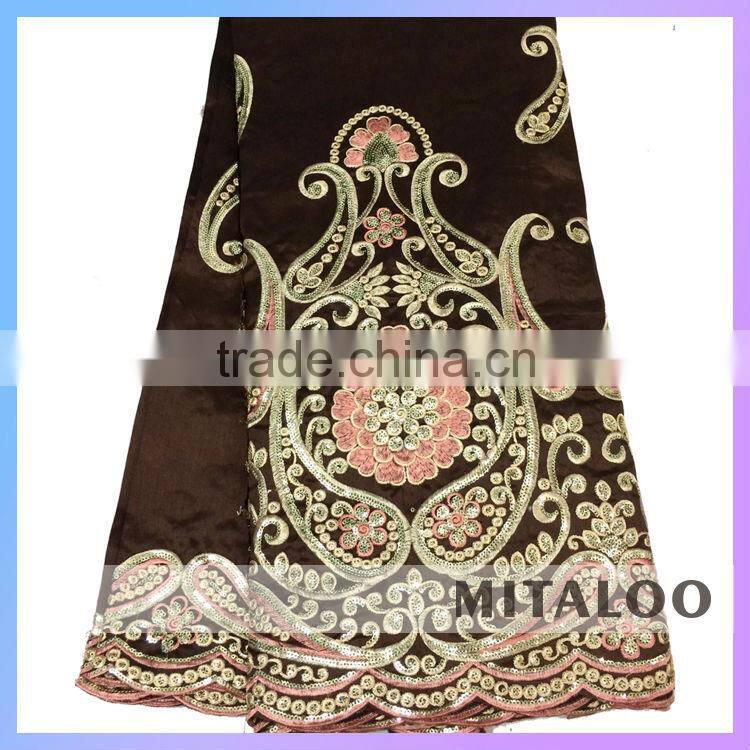 Mitaloo Latest Fashion Customized Factory Supply African Raw Silk George Fabric MGP0032