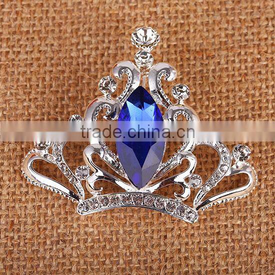 New design zinc alloy rhinestone crown brooch
