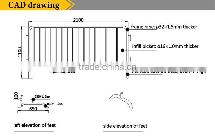 Metal Steel Crowd Control Barrier