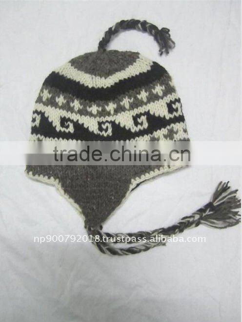 Hand Knitted Woolen Flower Hat