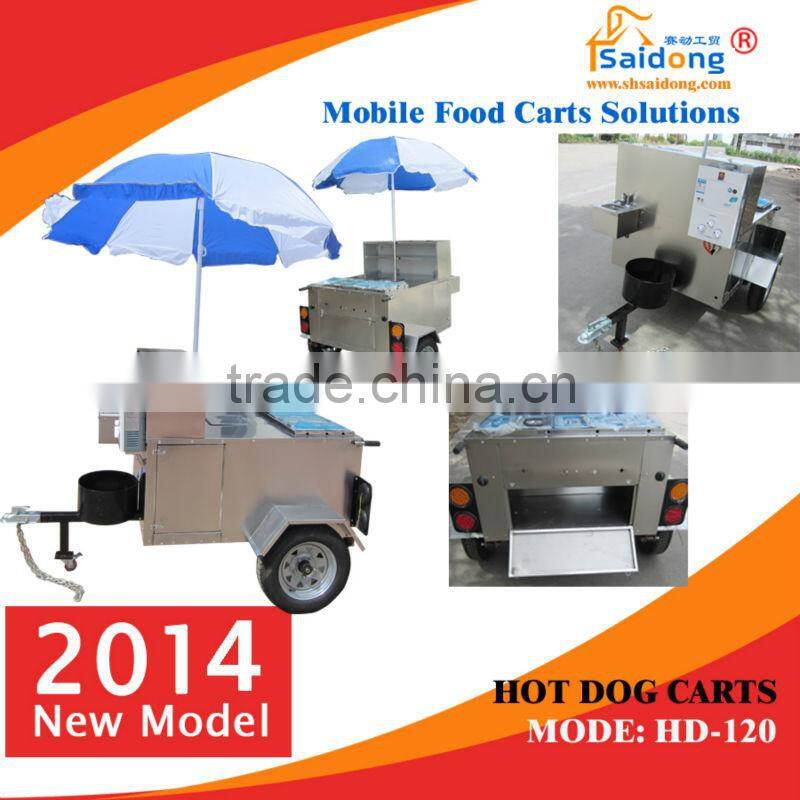 commercial street food hot dog cart trailer hot dog vending trailer price for sale