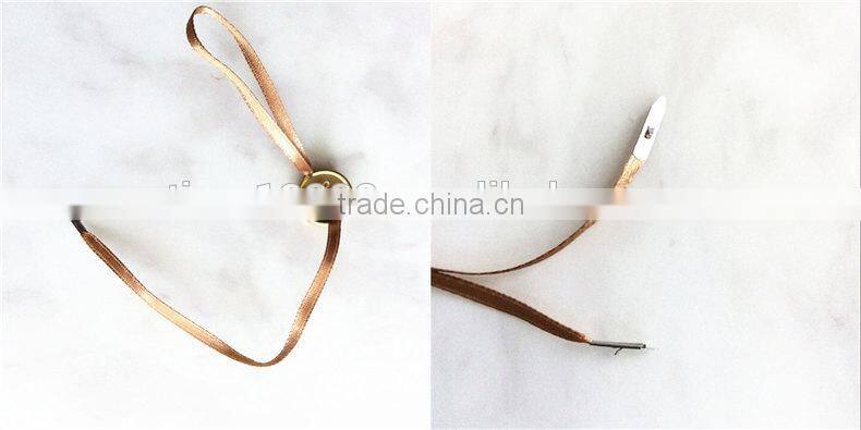 High-quality metal Aluminum clothing custom Silk ribbon seal tag