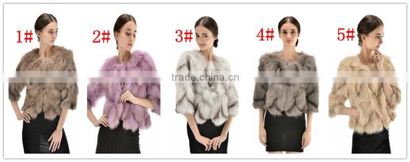 Hot Sell Short style Lady Winter charming Clothing Natural Fox Foot Fur Coat