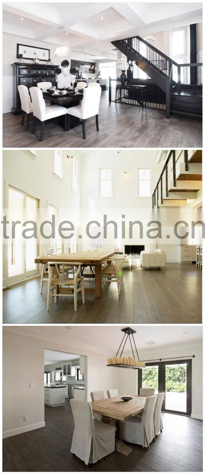 HDF 12mm hand scraped cheap light color laminate wood flooring