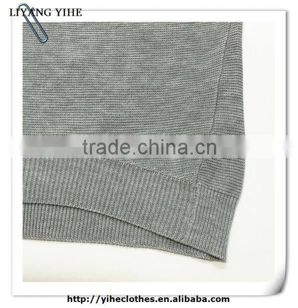 1/4 back zipper knitting wear different length in front and back unique pullover
