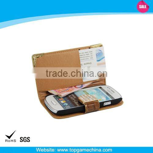Leather wallet case for samsung galaxy S3 mini i8190 with Card Slot