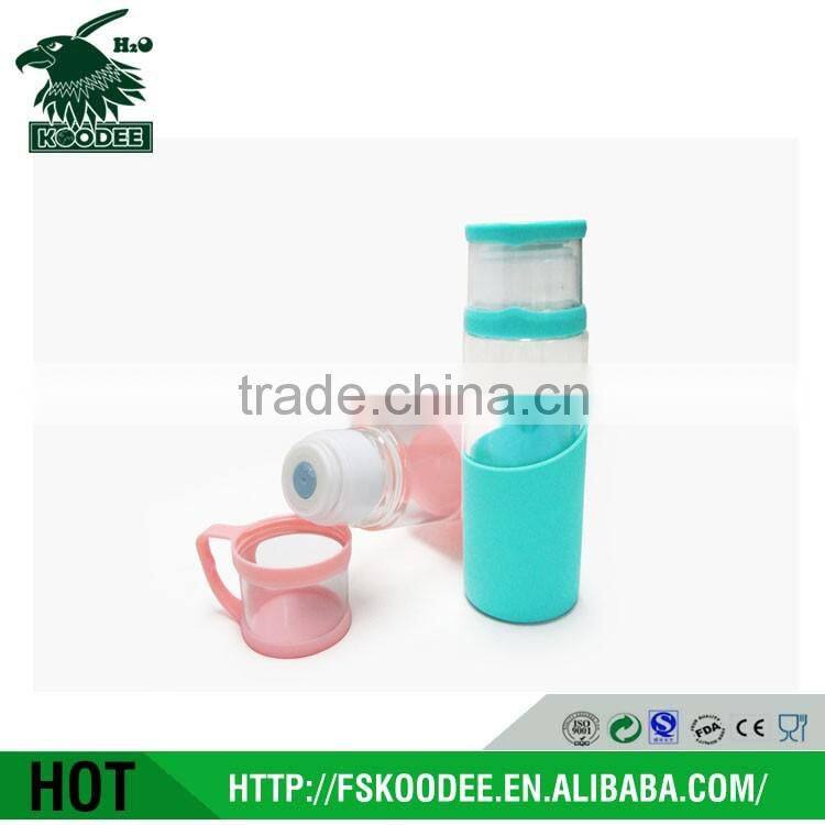 2016 Kid's gift Temperature resistant high borosilicate glass water bottle