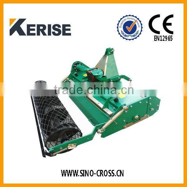Tractor mounted rotary tiller stone burier