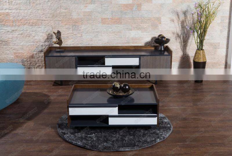 specail new mdf wood tv cabinet design matching coffee table for living room