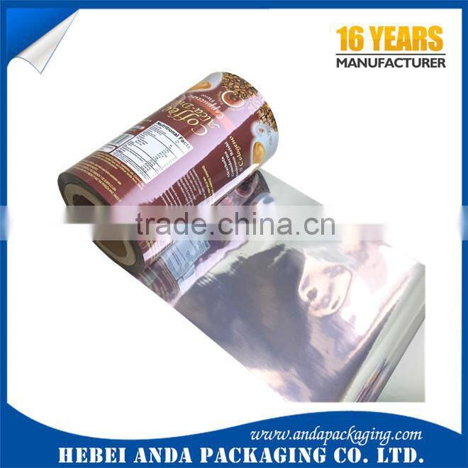 laminated pouch Coffee packaging film /plastic roll film for coffee packaging /coffee sachet film