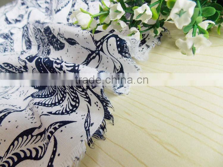 Chinese style blue and white porcelain imitation batik print cotton/linen cloth tablecloths curtain sofa fabric