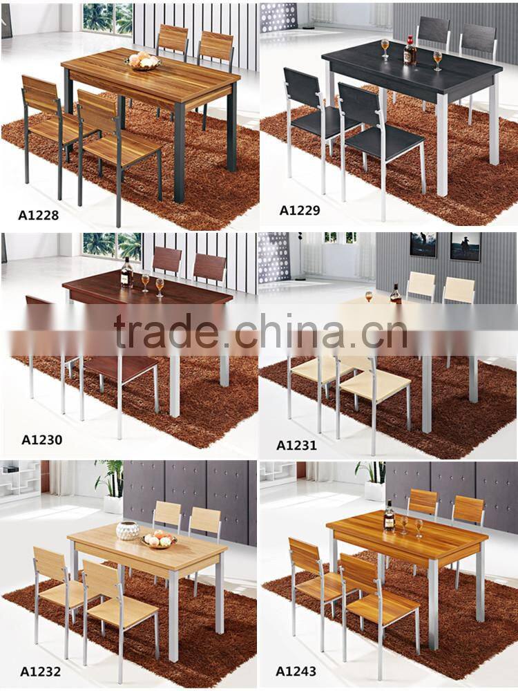 Cheap dining room furniture customized colors cheap four seater black wood dining table for home