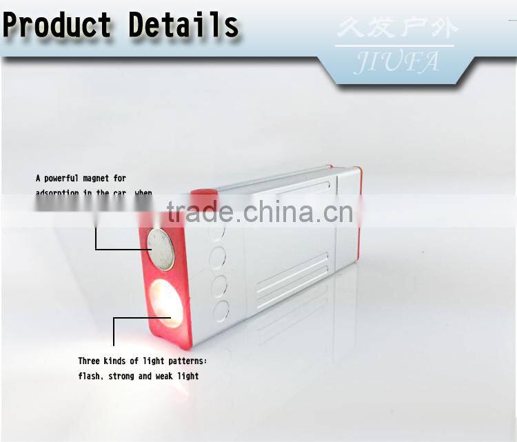 JF Aluminium power bank usb with led flashlight, portable phone charger,mobile power bank with flashlight/magnet/warning lamp