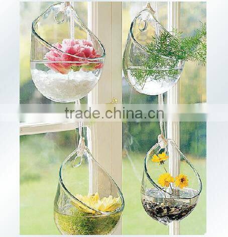 Hanging Ball Shaped Glass Vase, Beautiful Home Decoration Vase,