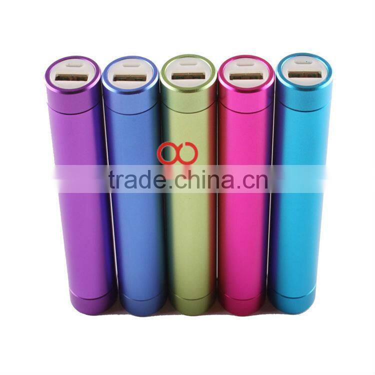 2200mah portable lipstick/cylinder shape power bank for iphone 5, Samsung, mobile phone