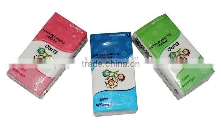3-ply 8.3*8.3 Inches Pocket Tissues color logo printed soft Handkerchief (Pack of 12)