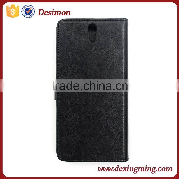 mobile phone wallet flip leather case for sony xperia c5 ultra back cover
