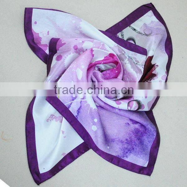 2015 hot selling high quality fancy 100% silk ladies hijab fashion arabic scarf