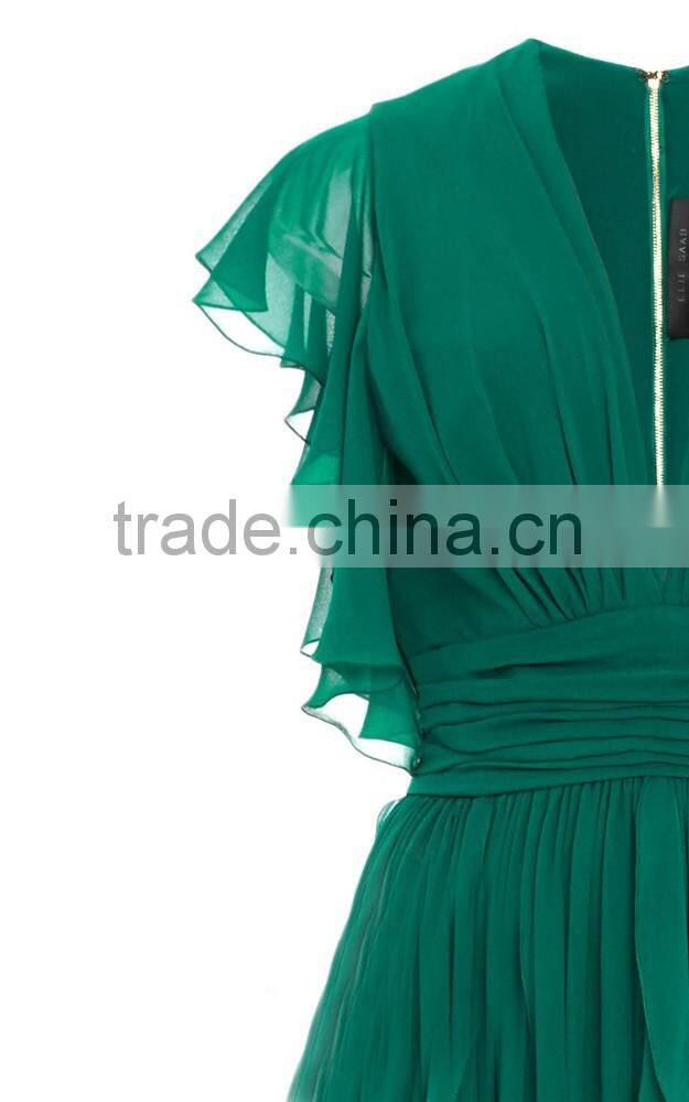 China Factory Wholesale Elegant Style Female green prom dress