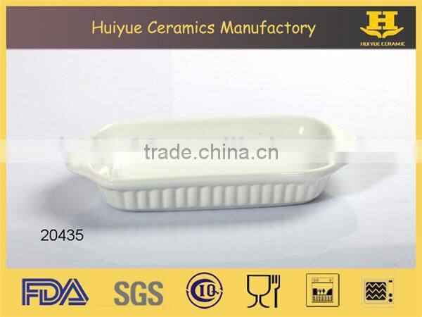 ceramic rectangular microwave oven baking dish stripe design