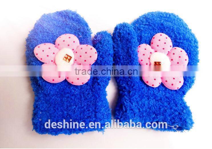 wholesale fleece children sun flowers baby gloves ST111