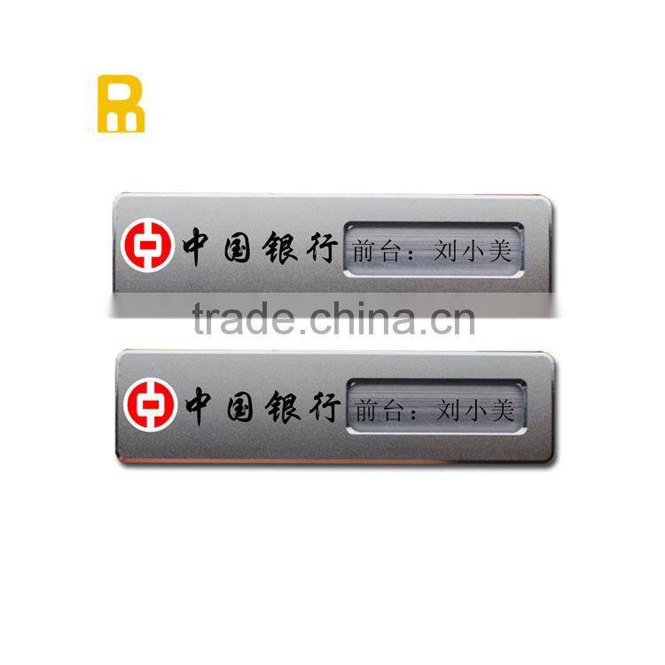 2014 hot sell new products custom logo metal name badge clip