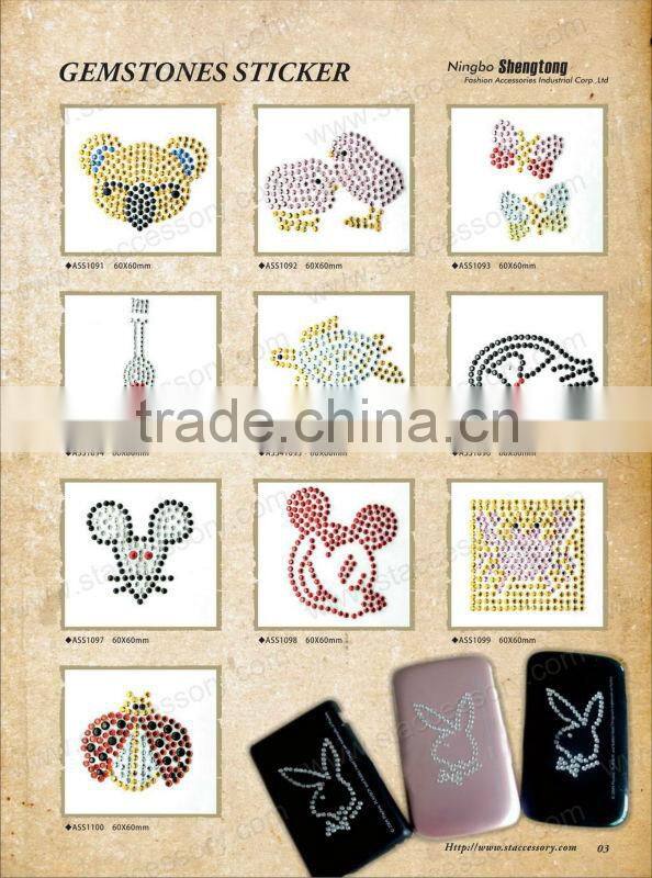 Rhinestone skull stickers 3d skull sticker