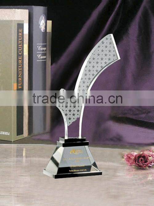 simple crystal diamond award trophy