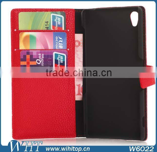 LEATHER PU FLIP BOOK WALLET CARD HOLDER CASE COVER FOR SONY XPERIA Z3 L55T L55U D6653 #W6022