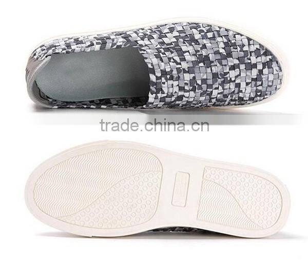 Handmade Elastic Woven Slip On Casual Shoes Men