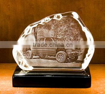 Lighted Photo Crystal Panel, Crystal Iceberg Photo Frame, Glass Picture Frame For Souvenir Gifts
