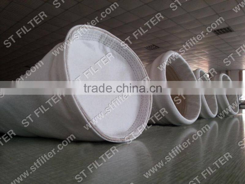 twill weave fiberglass filter bag for titan white,Dia130*4010mm
