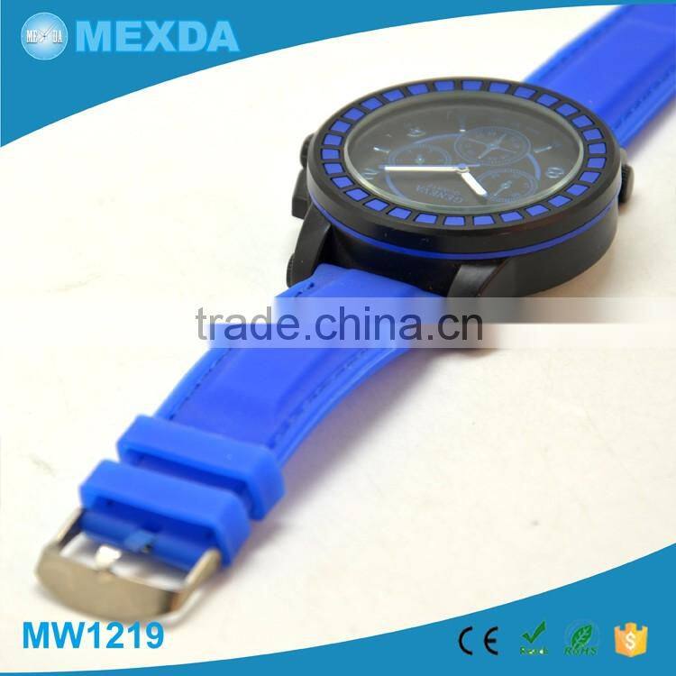 Fashion custom stainless steel back cese silicone rubber slap watch
