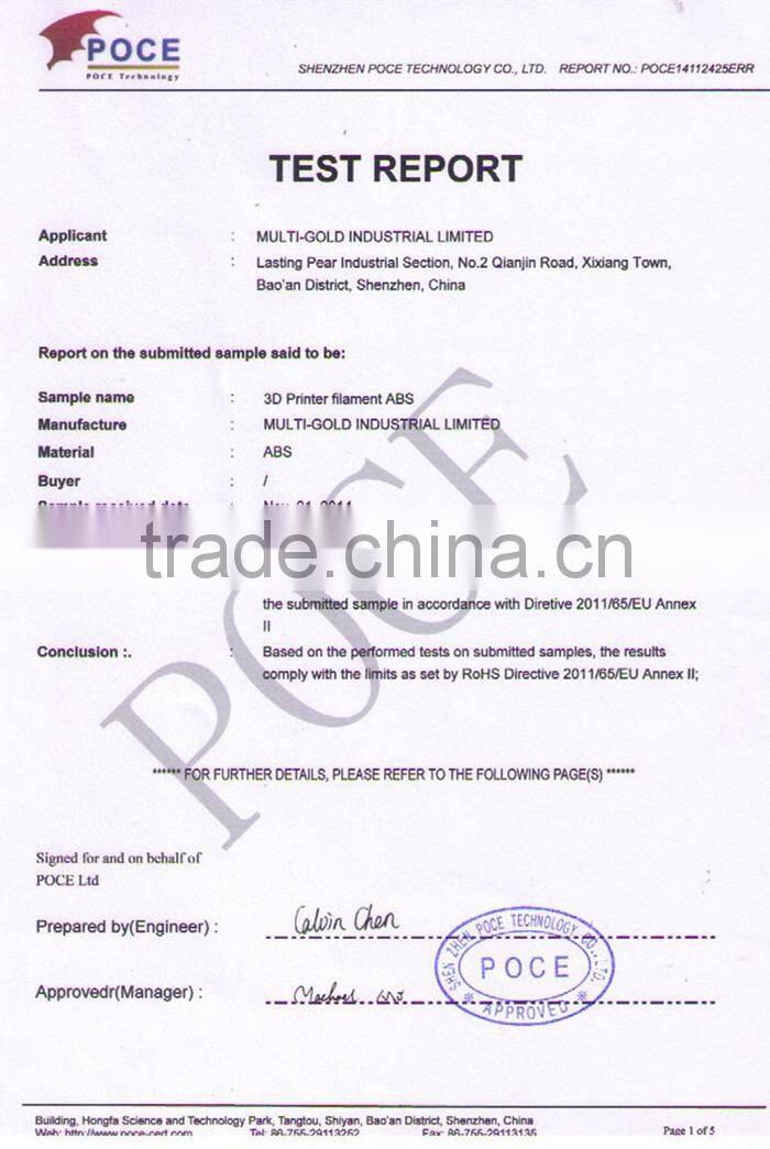 3D Filament 3D Printing pla filament 1.75mm 1kg, 1.75mm ABS PLA Filament For 3D Printer Pen