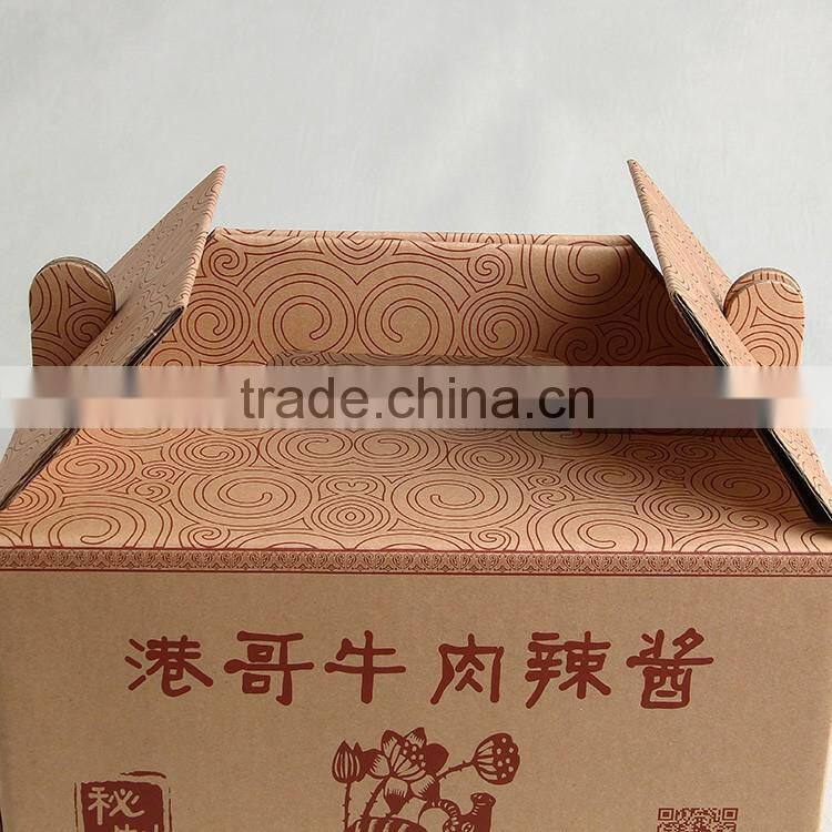 Vellum paper packaging box made by packaging company for cooking confiments chilli sauce