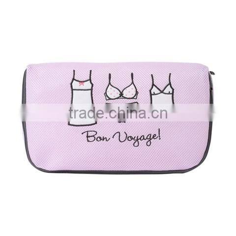 YIWU RODA 100% polyester high quality of sandwich mesh embroidery folding laundry bag