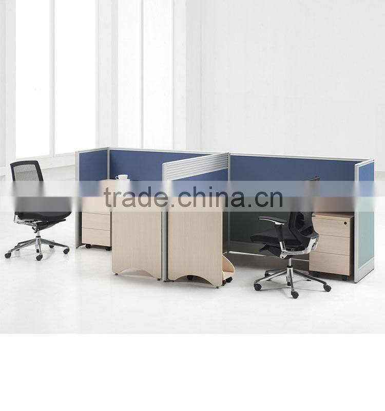 2016 Fashion design Modern furniture high quality modular cubicle 2 person workstation
