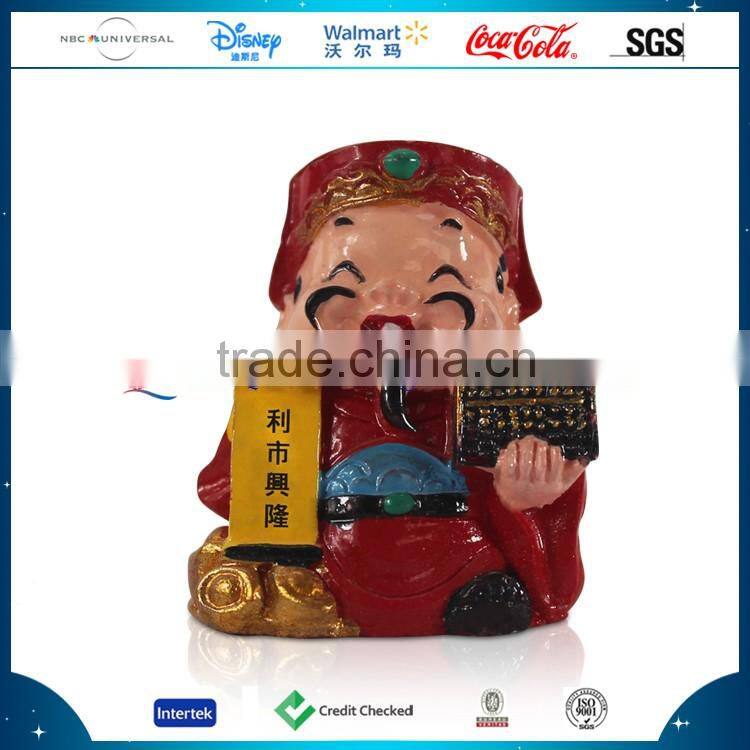 2016 Handmade Resin Chinese God Statue of Wealth,Lovely Resin God Figurine
