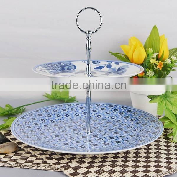 Porcelain home cake stand,China pocerlain dinner plate,cholocalate cake plate