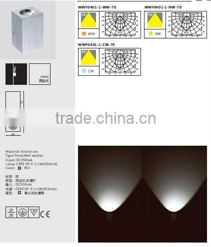 High Power IP20 1w Led Wall Light For Resturant