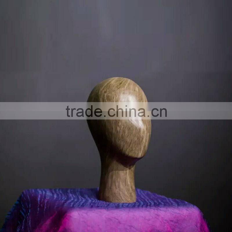 Abstract wooden mannequin head for hat display,water transfer printing surface