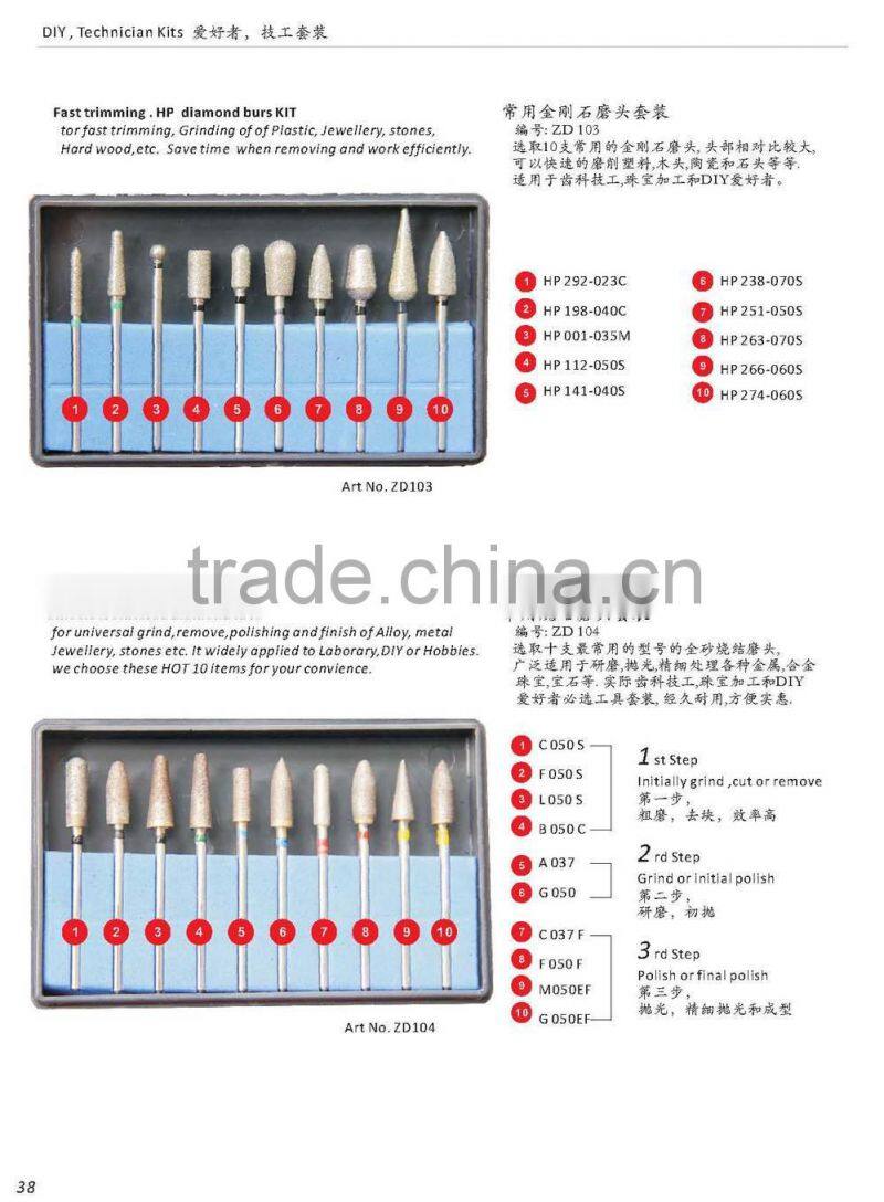 ZD104 long life universal sintered diamond kit jewellery polisher