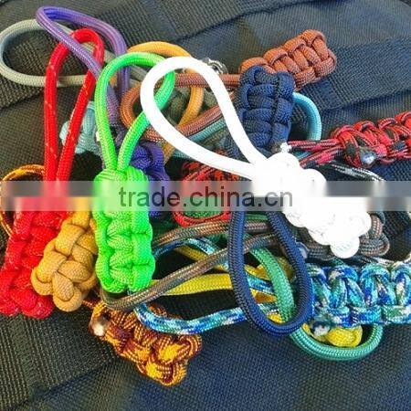 Custom Design Braided Handmade Cobra Weaving Paracord Zipper Puller Fist Knot Paracord Zipper Puller