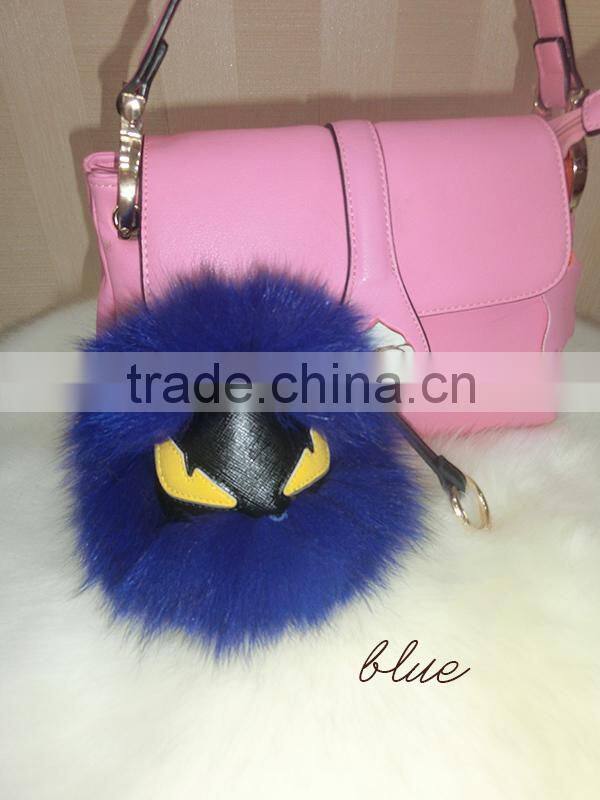2015 Real Fox Fur Keychain For Bag Accessories Keychain / Fox Fur Ball Keychain