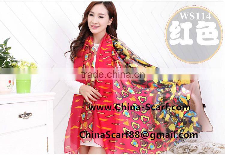 Beach patterned silk scarf wholesale