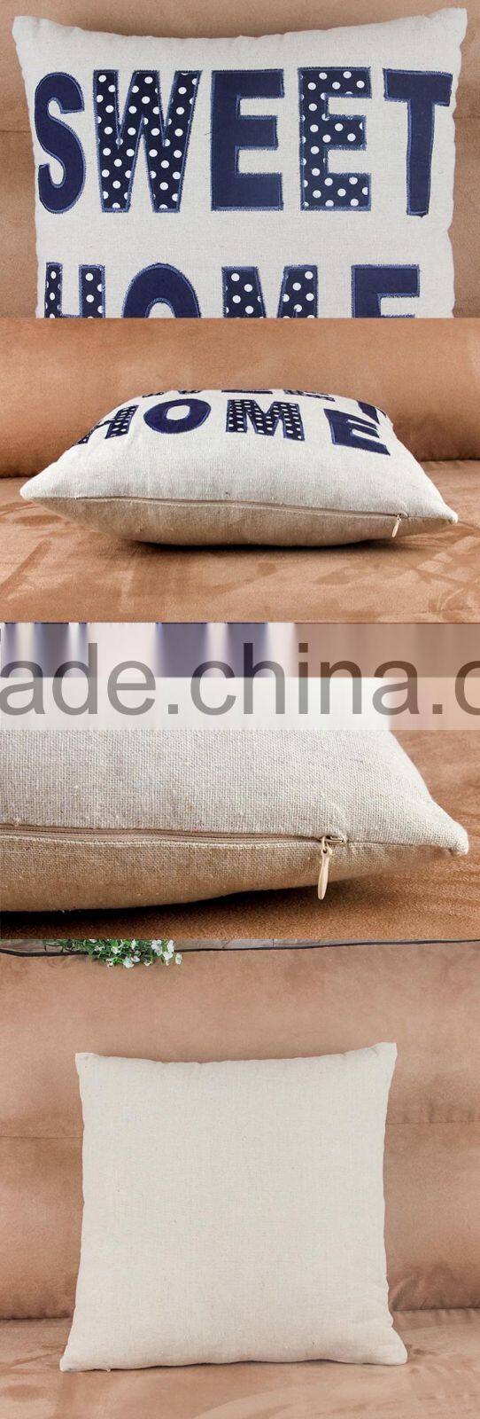 American country HOME alphabet cotton and linen embroidered hold pillow high-grade cartoon sofa cushion cover