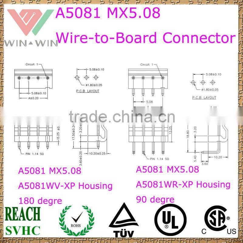 5.08mm Pitch A5081 MX5.08 Electronic Wire to Board connector