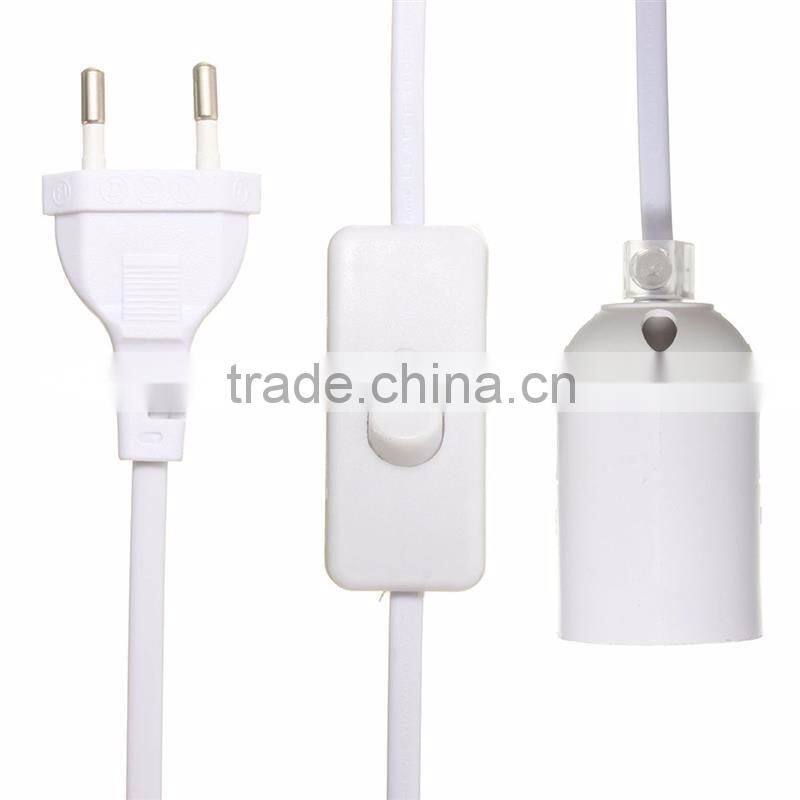 E27 1.5M Plug In Lamp Base Light Socket Switch Cable Vintage Antique Household Lamp Holder EU/UK Plug