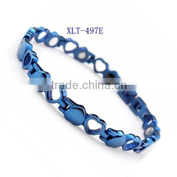 Black heart couple anti-radiation magnetic bracelet stainless steel energy bracelet